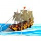 Handmade 3D Pop Up Card Galleon Sailing Ship boat Birthday Anniversary Fathers Day Mothers Day Valentine Holiday Retirement Blank 