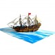 Handmade 3D Pop Up Card Galleon Sailing Ship boat Birthday Anniversary Fathers Day Mothers Day Valentine Holiday Retirement Blank 