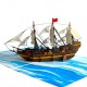 Handmade 3D Pop Up Card Galleon Sailing Ship boat Birthday Anniversary Fathers Day Mothers Day Valentine Holiday Retirement Blank 