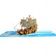 Handmade 3D Pop Up Card Galleon Sailing Ship boat Birthday Anniversary Fathers Day Mothers Day Valentine Holiday Retirement Blank 