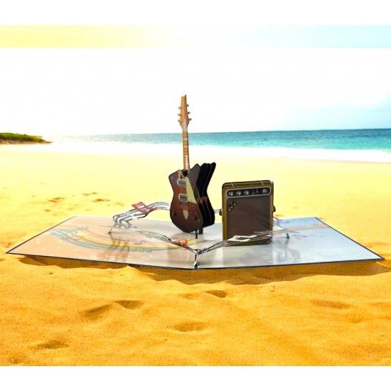 Handmade 3D Pop Up Card Guitar Birthday Anniversary Valentine's Day Father's Day Blank Card