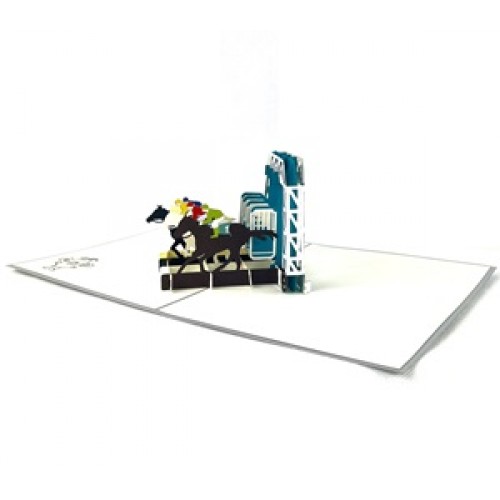 BC Worldwide Ltd, Handmade 3D Pop Up Card, Horse Racing, Birthday, Father's, Mother's Day, Valentine, Anniversary, Blank Card