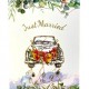 Handmade 3D Pop Up Card Just Married Wedding Card Vintage Car Couple Bride Groom Big Day Party Invitation Wedding Gift Congratulations Card Blank Card