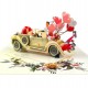 Handmade 3D Pop Up Card Just Married Wedding Card Vintage Car Couple Bride Groom Big Day Party Invitation Wedding Gift Congratulations Card Blank Card