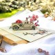 Handmade 3D Pop Up Card Just Married Wedding Card Vintage Car Couple Bride Groom Big Day Party Invitation Wedding Gift Congratulations Card Blank Card