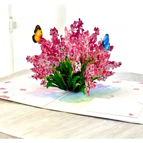 3D Pop Up Card Lilac Birthday Wedding Anniversary Teachers Day Valentine's Day Mothers Day New Home Get Well Thank you Blank Card