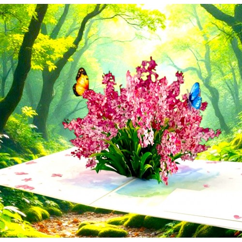 3D Pop Up Card Lilac Birthday Wedding Anniversary Teachers Day Valentine's Day Mothers Day New Home Get Well Thank you Blank Card