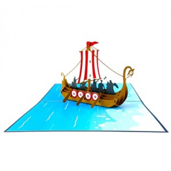 Handmade 3D Pop Up Card Viking Boat Birthday, Valentines, Wedding Anniversary, Father's Day, New Job, Moving, Leaving, Travel, Holiday, Blank Greetings Handmade 3D Pop Up Card Viking Boat Birthday, Valentines, Wedding Anniversary, Father's Day, New Job, Moving, Leaving, Travel, Holiday, Blank Greetings