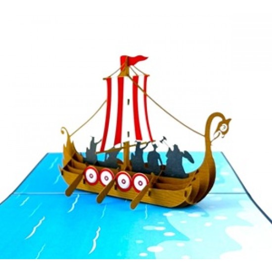 Handmade 3D Pop Up Card Viking Boat Birthday, Valentines, Wedding Anniversary, Father's Day, New Job, Moving, Leaving, Travel, Holiday, Blank Greetings Handmade 3D Pop Up Card Viking Boat Birthday, Valentines, Wedding Anniversary, Father's Day, New Job, Moving, Leaving, Travel, Holiday, Blank Greetings