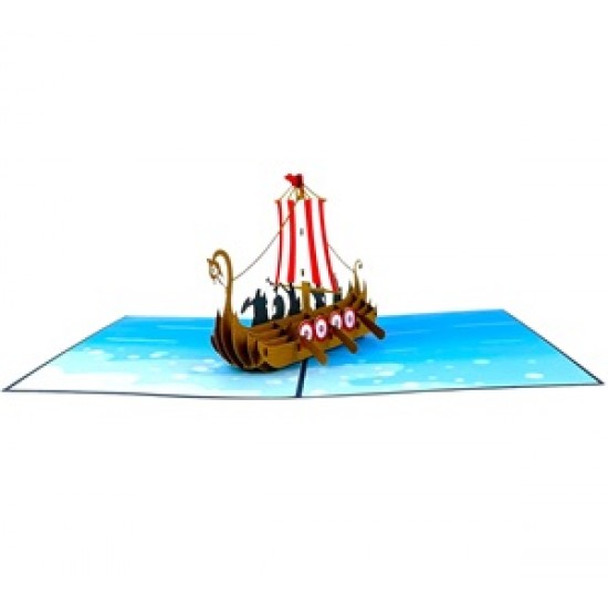 Handmade 3D Pop Up Card Viking Boat Birthday, Valentines, Wedding Anniversary, Father's Day, New Job, Moving, Leaving, Travel, Holiday, Blank Greetings Handmade 3D Pop Up Card Viking Boat Birthday, Valentines, Wedding Anniversary, Father's Day, New Job, Moving, Leaving, Travel, Holiday, Blank Greetings