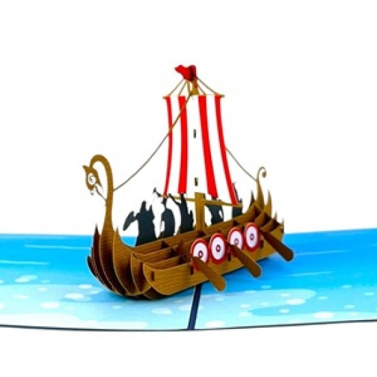 Handmade 3D Pop Up Card Viking Boat Birthday, Valentines, Wedding Anniversary, Father's Day, New Job, Moving, Leaving, Travel, Holiday, Blank Greetings Handmade 3D Pop Up Card Viking Boat Birthday, Valentines, Wedding Anniversary, Father's Day, New Job, Moving, Leaving, Travel, Holiday, Blank Greetings