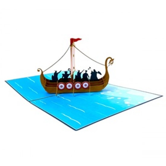 Handmade 3D Pop Up Card Viking Boat Birthday, Valentines, Wedding Anniversary, Father's Day, New Job, Moving, Leaving, Travel, Holiday, Blank Greetings Handmade 3D Pop Up Card Viking Boat Birthday, Valentines, Wedding Anniversary, Father's Day, New Job, Moving, Leaving, Travel, Holiday, Blank Greetings