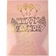 Handmade 3D Pop Up Card 50 Fifty Happy Birthday Pink Rose Cake Balloon Love Frendship