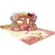 Handmade 3D Pop Up Card 50 Fifty Happy Birthday Pink Rose Cake Balloon Love Frendship