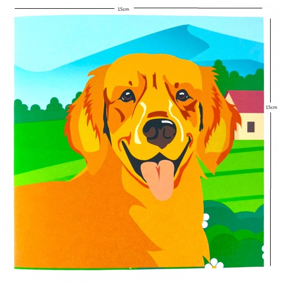 BC Worldwide Ltd Handmade 3D Pop Up Card Golden Retriever Dog Pet Birthday Valentines Mother’s Father's Day New Pet Blank Friendship Greetings