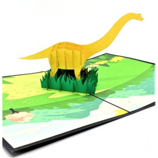 Handmade 3D Pop Up Card,long Neck Dinosaur Brachiosaurus,birthday Card,father's Day,wedding Anniversary,valentine's Day,moving,leaving Card Handmade 3D Pop Up Card,long Neck Dinosaur Brachiosaurus,birthday Card,father's Day,wedding Anniversary,valentine's Day,moving,leaving Card