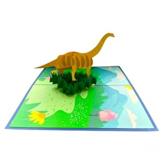 Handmade 3D Pop Up Card,long Neck Dinosaur Brachiosaurus,birthday Card,father's Day,wedding Anniversary,valentine's Day,moving,leaving Card Handmade 3D Pop Up Card,long Neck Dinosaur Brachiosaurus,birthday Card,father's Day,wedding Anniversary,valentine's Day,moving,leaving Card