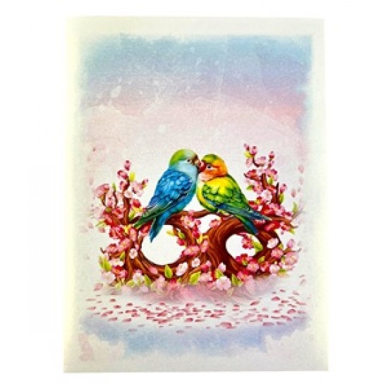 Handmade 3D Pop Up Card Budgie Love Bird Birthday, Valentines, Mothers Day, Wedding Anniversary, New Home, New Pet, Blank