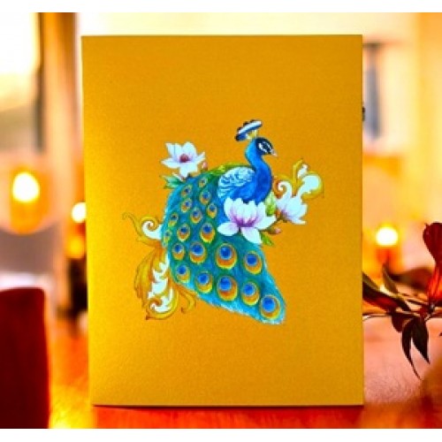 Handmade 3D Pop Up Card Peacock Birthday Valentine's Day Mother's Day Wedding Anniversary Hen Party Bridal Shower New Home Good Luck Blank Celebrations Card