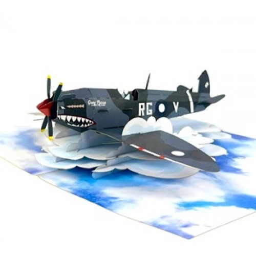 Handmade 3D Pop Up Card, Spitfire, Birthday, Wedding Anniversary, Valentine's Day, Father's Day, Pass Pilot Exam, Blank Greetings