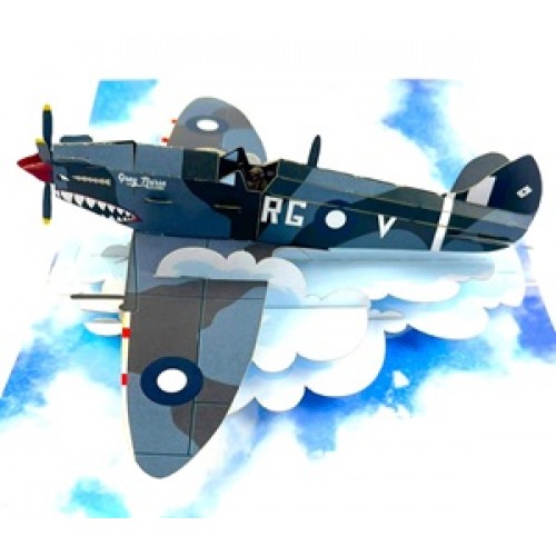 Handmade 3D Pop Up Card, Spitfire, Birthday, Wedding Anniversary, Valentine's Day, Father's Day, Pass Pilot Exam, Blank Greetings