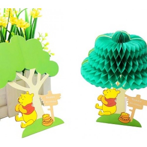 BC Worldwide Ltd 4D Winnie the Pooh honeycomb birthday card, happy birthday greeting card, gift, kid child first birthday party invitation