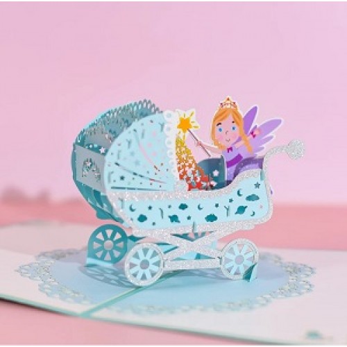 Handmade 3D Pop Up Card baby boy new baby birth baby shower congratulations celebrations