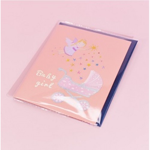 Handmade 3D pop up card 1st birthday new baby girl birth baby shower fairy baptism christening pink party invitation celebration congratulations card