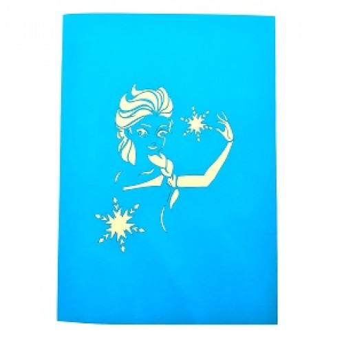 Handmade 3D Pop Up Card Frozen Elsa Christmas Happy Birthday Child Kid Party Invitation Blank Greetings Celebrations Card