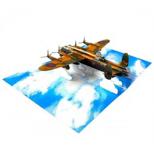 Handmade 3D Pop Up Card Lancaster Bomber Birthday Wedding Anniversary Valentine's Day Father's Day Pass Pilot Exam Celebrations