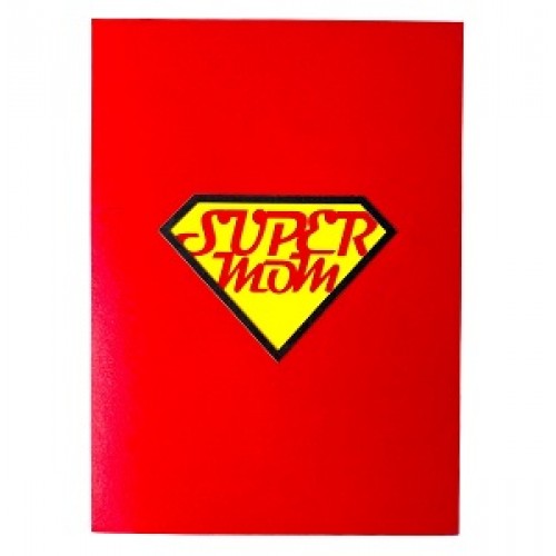 Handmade 3D Pop Up Card Super Mom Birthday Mother's Day 
