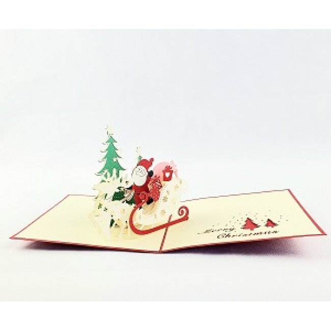Christmas Bear and Reindeer 3D Pop Up card friends A Delightful holiday surprise greeting card gift for kids For Christmas decor and parties.15cmx15cm family and loved ones