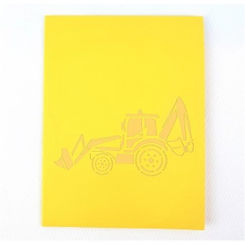 Handmade 3D Pop Up Card Excavator Tractor Birthday Father's Day Anniversary Valentine's Day Blank Greetings