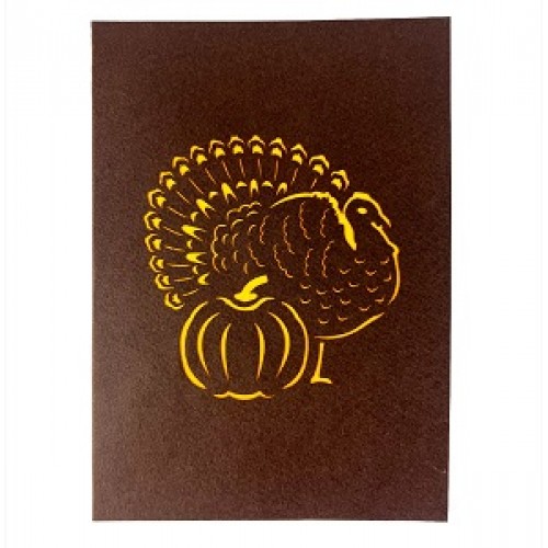 Handmade 3D Pop Up Card Turkey Thanksgiving Christmas seasonal greetings blank card celebrations card