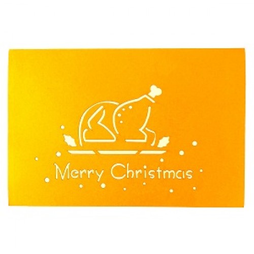 Handmade 3D Pop Up Card Christmas Turkey Merry Christmas Seasonal Greetings Celebrations Card