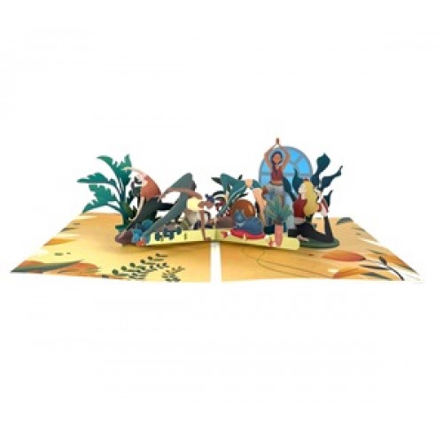 Handmade 3D Pop Up Card Yoga Birthday Mother's Day Wedding Anniversary Valentine's Day Blank Retirement friendship love card