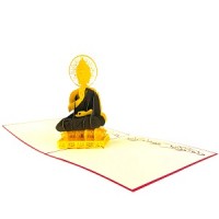 Handmade 3D Pop Up Card Buddha Birthday Religious Card Father's Day Mother's Day Anniversary New Home Good Luck Blank card