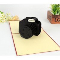 Handmade 3D Pop Up card Black Camera Birthday Valentine's day Father's Day Mother's Day Anniversary Graduation 