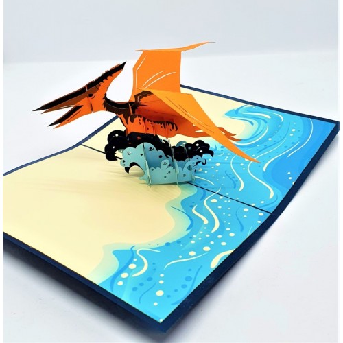 Handmade 3d Pop Up Card Dinosaur Pterodactyl Birthday,wedding Anniversary,father's Day,valentine's Day,stag Night,kid Child Birthday Party Invivation Greetings
