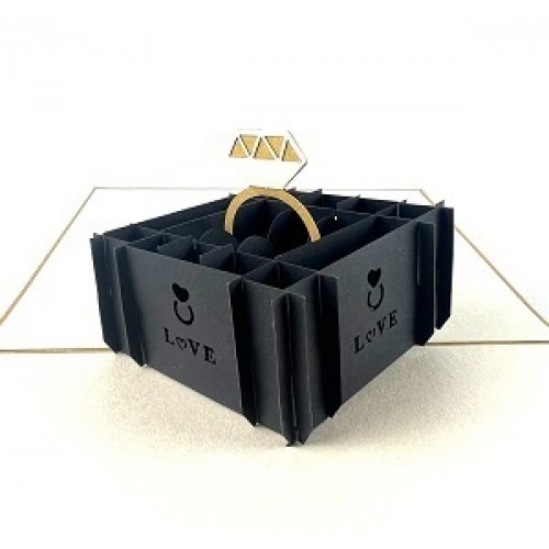 Handmade 3D Pop Up Card Engagement Diamond Ring Valentine's Day Marriage Proposal Tie The Knot Gift Anniversary Congratulations Blank Celebrations
