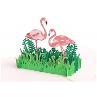 Handmade 3d Pop Up Greeting Card Pink Flamingo Bird Birthday, Christmas, Valentines Day, Mother's Day Papercraft Gift