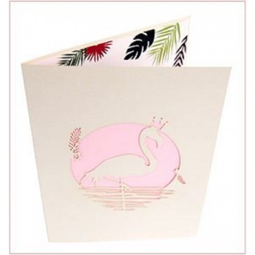 Handmade 3d Pop Up Greeting Card Pink Flamingo Bird Birthday, Christmas, Valentines Day, Mother's Day Papercraft Gift
