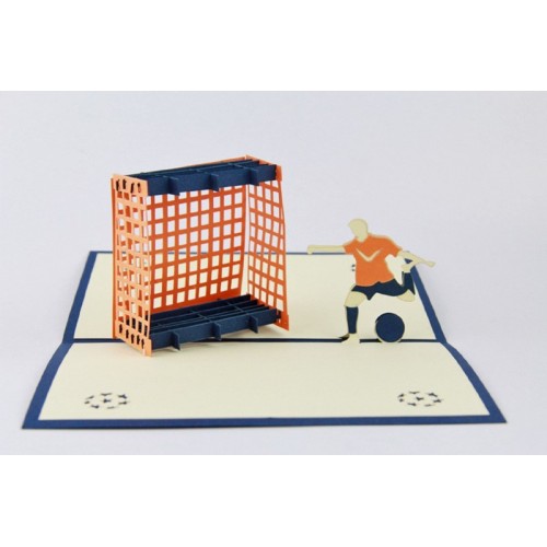 Handmade 3d Pop Up Birthday Card Football Goal Gate Boy Soccer Wedding Anniversary Valentines Father's Day Son Graduation Enrollment Origami