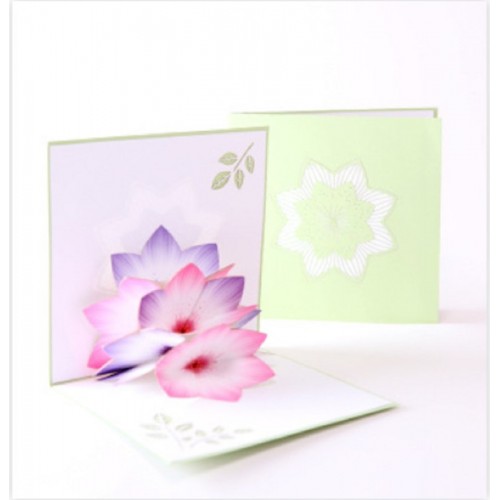 Handmade 3d Pop Up Popup Greeting Card Gardenia Flower Birthday Wedding Anniversary Graduation Baby Birth Bridal Shower Valentines Day Mother's Day Engagement Christmas Hen Party Invitation New Year Eve Gift