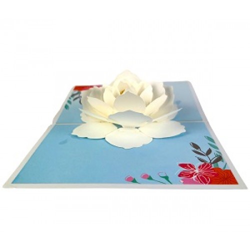 Handmade 3d Pop Up Card White Gardenia Flower,birthday,wedding Anniversary,thank You,mother's Day,leaving,housewarming,valentine's Day,big Day