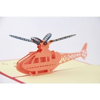 Handmade 3d Pop Up Greeting Card Birthday Christmas New Year Valentines Day Father's Day Mother's Day Graduation, Papercraft Gift For Airplane, Helicopter, Flight Fans Enthusiasts