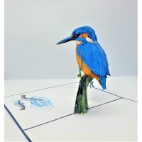 Handmade 3d Pop Up Card Kingfisher Bird Birthday Wedding Anniversary Valentine's Day Father's Day Mother's Day Thank You Moving Leaving Housewarming Greetings