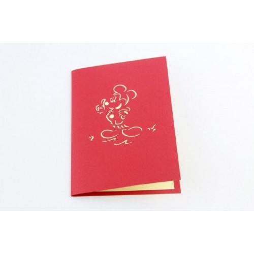 Handmade 3d Pop Up Birthday Card Origami Kirigami Paper Craft Disney Mickey Mouse Minnie Pluto Cartoon Kid Child Happy Greeting Love Family