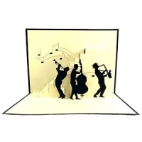 Handmade 3d Pop Up Card Musicians Music Concert Jazz Live Band Stage Party Birthday,wedding Anniversary,valentine's Day,father's Day Blank Greetings