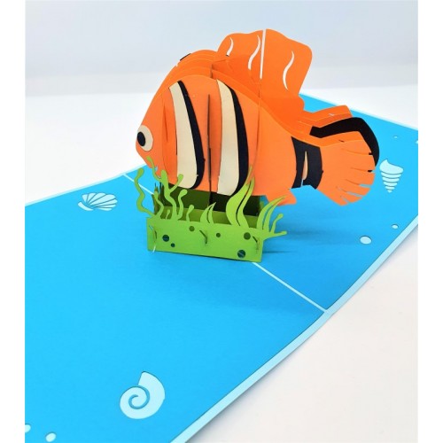 Handmade 3d Pop Up Birthday Card Nemo Sea Ocean Underwater Fish Papercraft Laser Cut Origami Kirigami Home Housewarming Friend Partner Love